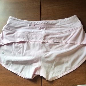 Light pink lululemon speed up short 2.5in inseam
